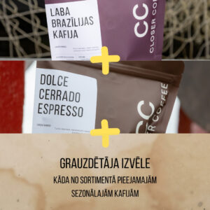 3 vienas izcelsmes kafijas paciņas