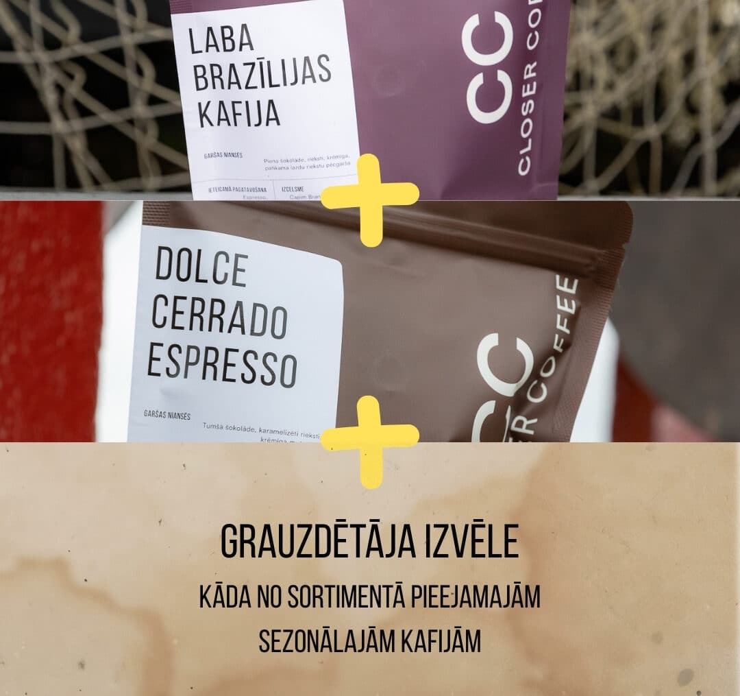3 vienas izcelsmes kafijas paciņas